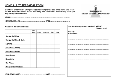 Free Download PDF Books, Home Alley Appraisal Form Template