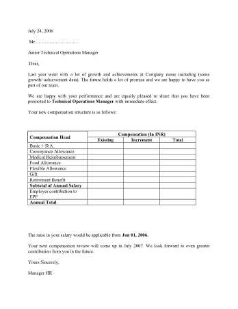 Free Download PDF Books, Junior Technical Operations Manager Appraisal Letter Template