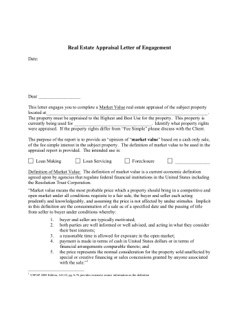 Free Download PDF Books, Real Estate Appraisal Letter Format Template