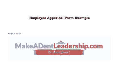 Free Download PDF Books, Sample Employee Appraisal Form Template