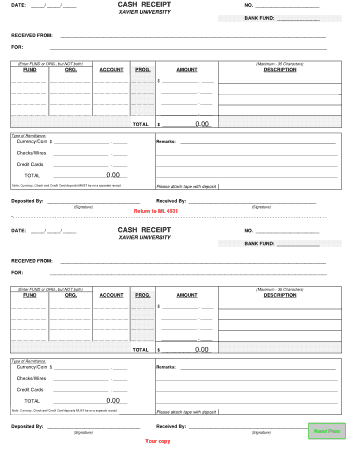 Free Download PDF Books, Cash Receipt Deposit Form Template