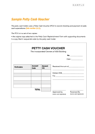 Free Download PDF Books, Petty Cash Voucher Sample Template