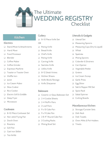 Free Download PDF Books, The Ultimate Wedding Registry Checklist Template