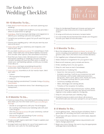 Free Download PDF Books, Brde Guide Wedding Checklist Template