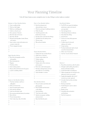 Free Download PDF Books, Wedding Planner Timeline Checklist Template