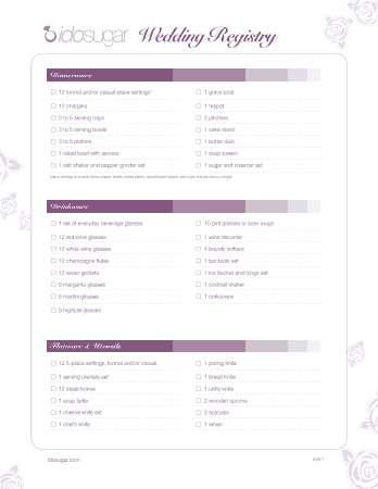 Free Download PDF Books, Wedding Registry Checklist Sample Template