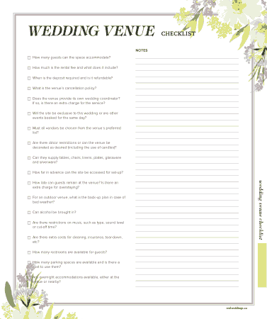 Free Download PDF Books, Wedding Venue Checklist Template