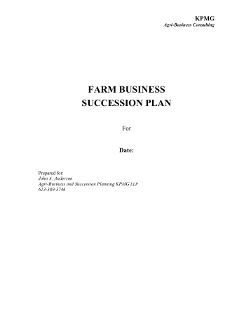 Free Download PDF Books, Farm Business Succession Plan Template