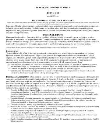 Free Download PDF Books, Functional Resume Example Free Template