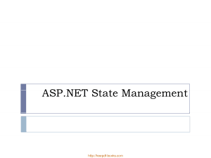 ASP.NET State Management &#8211; ASP.NET Lecture 8