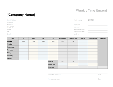 Free Download PDF Books, Weekly Timesheet Excel Free Download Template