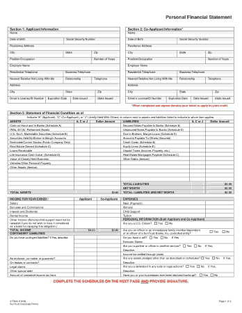 Free Download PDF Books, Financial Summary Form Template