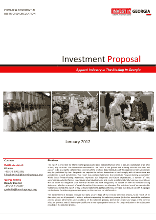 Free Download PDF Books, Apparel Business Investment Proposal Template