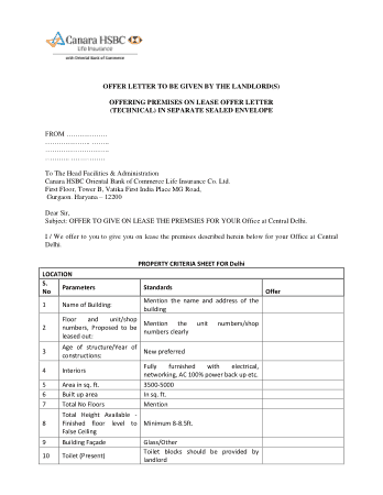 Free Download PDF Books, Commercial Lease Proposal Letter Template