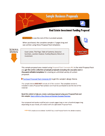 Free Download PDF Books, Investment Business Proposal Sample Template