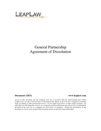 Free Download PDF Books, General Partnership Termination Contract Template