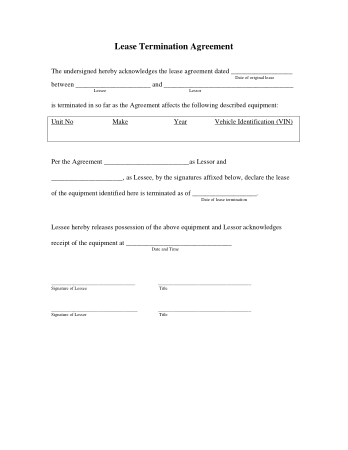 Free Download PDF Books, Lease Termination Agreement Contract Template
