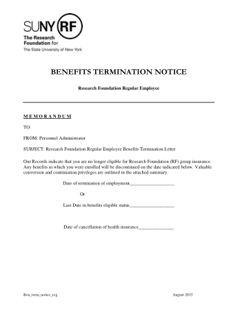 Free Download PDF Books, Employee Benefits Termination Letter Template