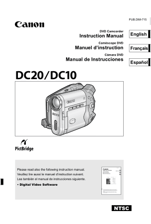 Free Download PDF Books, CANON Camcorder DC20 DC10 Instruction Manual