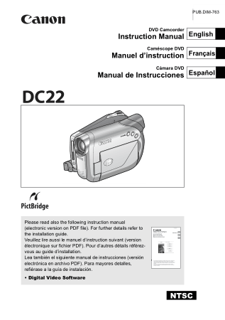 Free Download PDF Books, CANON Camcorder DC22 NIM1 Instruction Manual