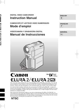 Free Download PDF Books, CANON Camcorder ELURA2 Instruction Manual