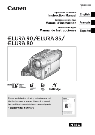 Free Download PDF Books, CANON Camcorder ELURA90 ELURA85 ELURA80 Instruction Manual