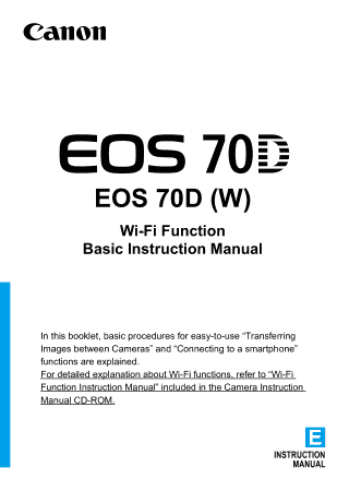 Free Download PDF Books, CANON Camera EOS 70D WIFI Function BIM2 Instruction Manual