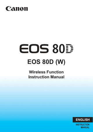 Free Download PDF Books, CANON Camera EOS 80D WI FI Instruction Manual