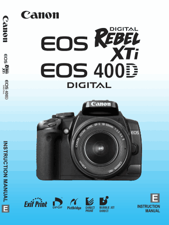 Free Download PDF Books, CANON Camera EOS DRXTI 400D Digital Instruction Manual