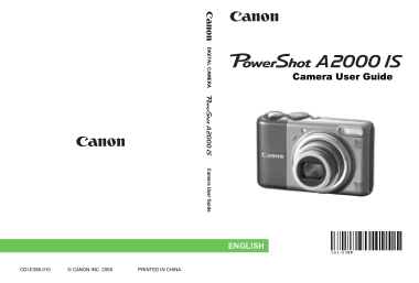 Free Download PDF Books, CANON Camera PowerShot A2000 IS User Guide