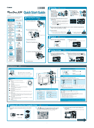 Free Download PDF Books, CANON Camera PowerShot A95 Quick Start Guide