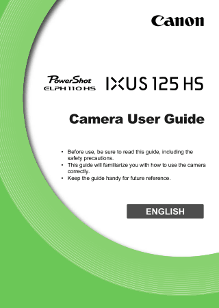 Free Download PDF Books, CANON Camera PowerShot ELPH110HS IXUS125HS User Guide