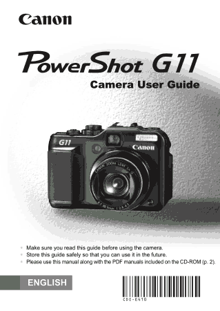 Free Download PDF Books, CANON Camera PowerShot G11 User Guide
