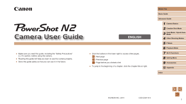 Free Download PDF Books, CANON Camera PowerShot N2 User Guide