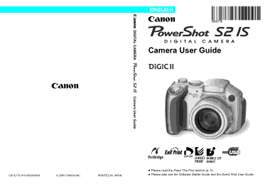 Free Download PDF Books, CANON Camera PowerShot S2 IS User Guide