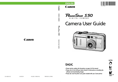 Free Download PDF Books, CANON Camera PowerShot S50 User Guide