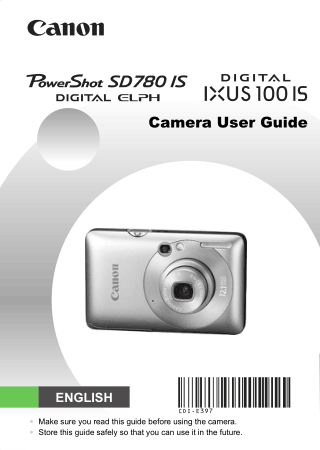 Free Download PDF Books, CANON Camera PowerShot SD780IS IXUS100IS User Guide