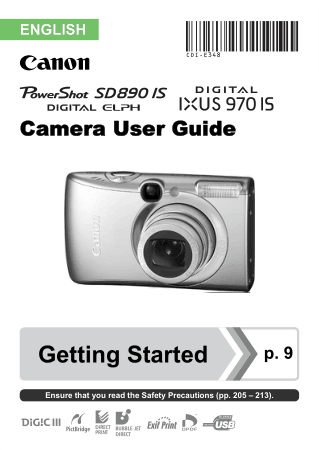 Free Download PDF Books, CANON Camera PowerShot SD890 IS IXUS970IS User Guide