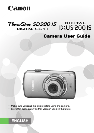 Free Download PDF Books, CANON Camera PowerShot SD980 IS IXUS200IS User Guide