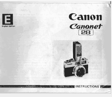 Free Download PDF Books, CANON Digital Camera CANONET 28 Instruction Manual