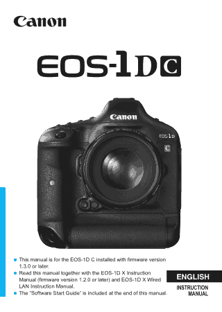 Free Download PDF Books, CANON Digital Camera EOS 1Dc Instruction Manual