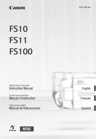 Free Download PDF Books, CANON HD Camcorder FS10 FS11 FS100 Instruction Manual