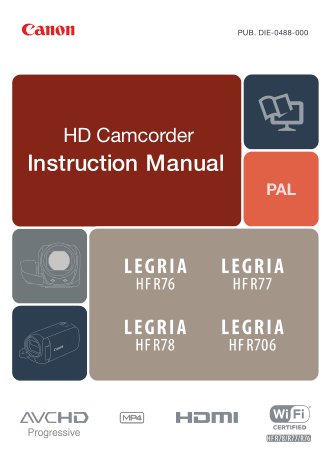 Free Download PDF Books, CANON HD Camcorder HFR76 HFR77 HFR78 HFR706 Instruction Manual