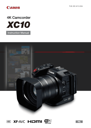 Free Download PDF Books, CANON HD Camcorder XC10 Instruction Manual