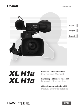 Free Download PDF Books, CANON HD Camcorder XLH1S XLH1A NIM Instruction Manual