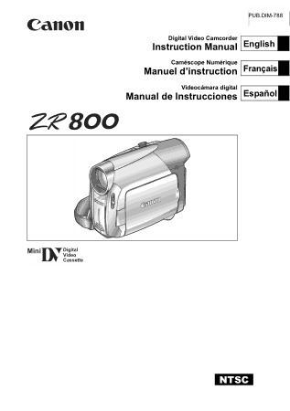 Free Download PDF Books, CANON HD Camcorder ZR800 Instruction Manual