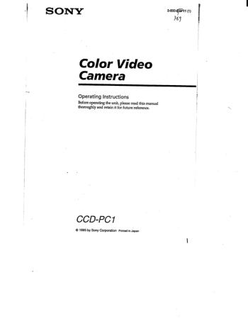 Free Download PDF Books, SONY Video Camera Recorder CCD-PC1 Operating Instructions