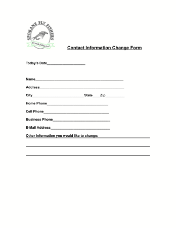 Free PDF Books, Contact Information Change Form Example Template