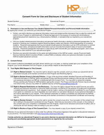 Free Download PDF Books, Consent Form for Use and Disclosure of Student Information Template