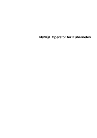 Free Download PDF Books, MySQL Operator For Kubernetes